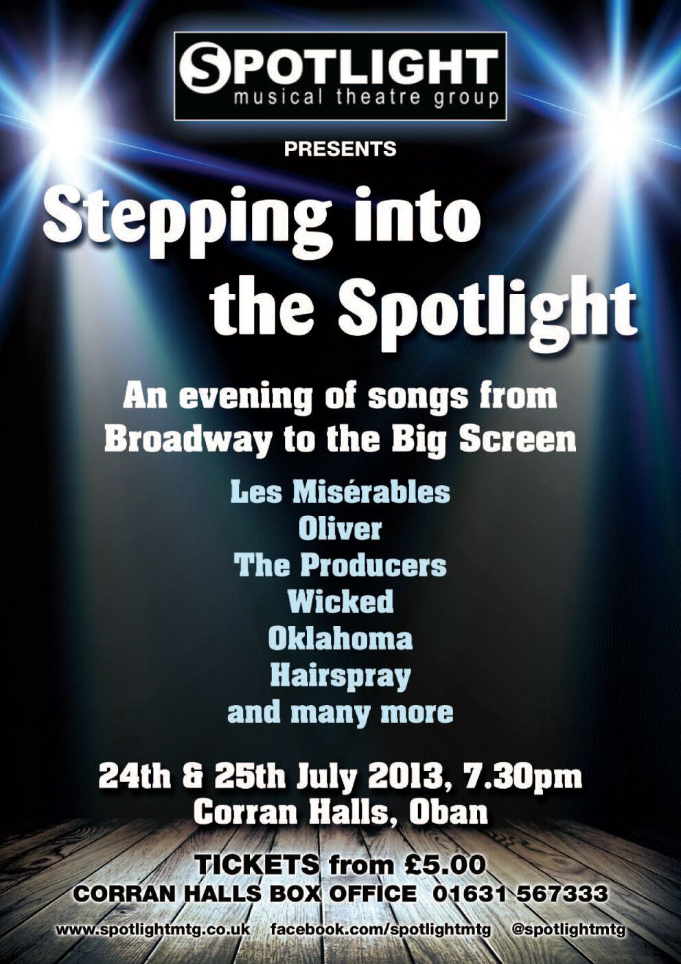 stepping into spotlight poster Spotlight Musical Theatre Group
